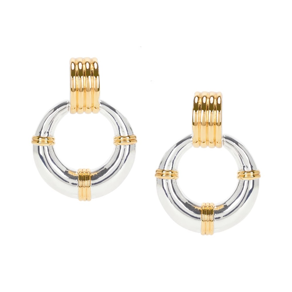 Rosa Mixed Heaven Mayhem Gold and Silver Hoop Earrings